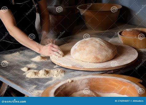 Process Of Making Bread From Kneading And Shaping The Dough To Baking