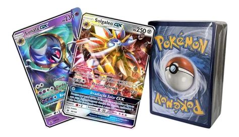 Carta Pokémon Solgaleo Gx E Lunala Gx Lote De 100 Cartas