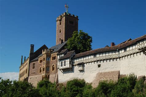 wartburg castle, old, luther, low angle view, no people, places of ...