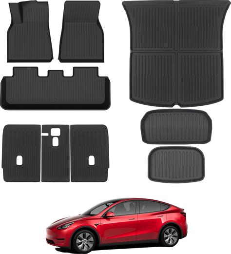 Tesla Model Y Floor Mats For 2024 2023 2022 2021 Foronetry 9pcs All Weather Full