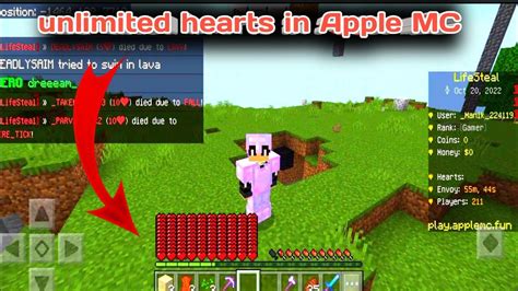 Minecraft Trick How To Get Unlimited Hearts In Apple Mcapplemc Server