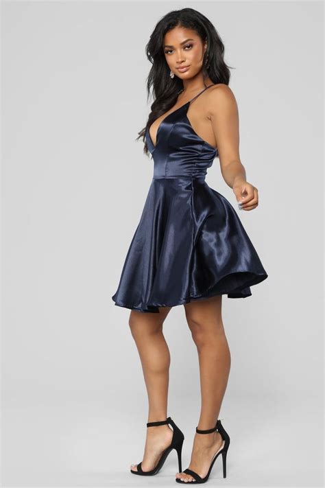 Party Perfection Flare Dress Navy Sexy Dresses Short Fit And Flare