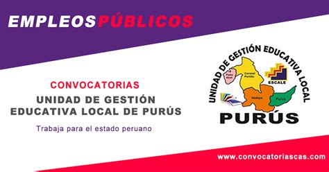 Convocatoria Ugel Pur S Cas Plazas Administraci N Computaci N E