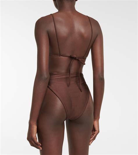 Incline High Rise Bikini Bottoms In Brown Jade Swim Mytheresa