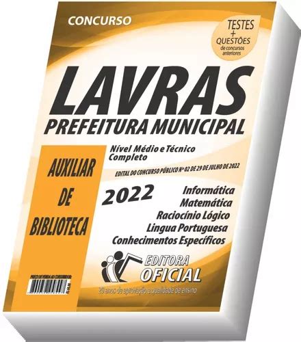 Apostila Prefeitura Municipal De Lavras Mg Auxiliar De Biblioteca