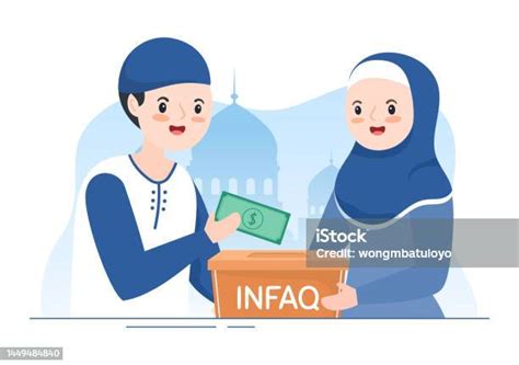 Muslim Berikan Sedekah Zakat Atau Infaq Donasi Kepada Orang Yang