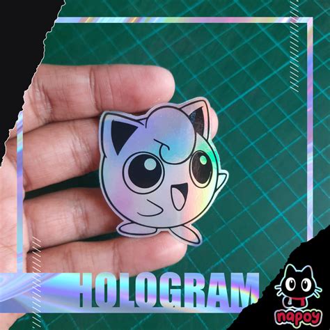 Pokemon Jigglypuff Line Art Hologram Anime Game Stickers Shopee Malaysia