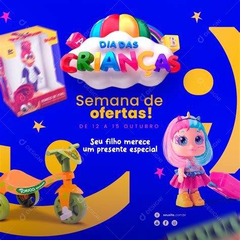 Dia das Crianças Loja de Brinquedos Semana de Ofertas seu Filho Merece