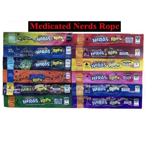 Medicated Nerd Ropes 400 420 600mg Medicated Candy Mylar Bags Empty Edible Packaging Gummy Bags