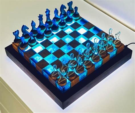 Handmade Gift Epoxy Chess Set Wood Chess Set Resin Chess Set Artofit