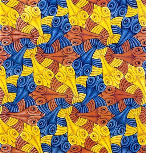 Symmetry Watercolor 55 Fish 1942 Mc Escher