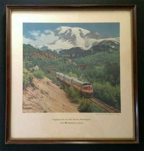 Original Milwaukee Road Railroad Framed Advertising Print Poster Photo ...