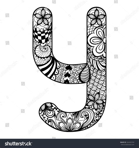 Zentangle Stylized Alphabet Lace Letter Y Stock Vector Royalty Free