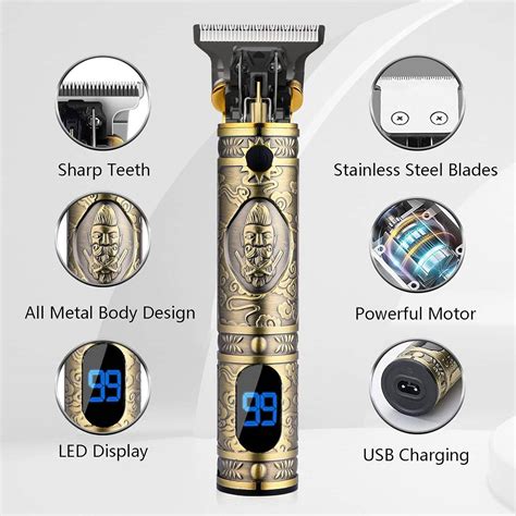 Amuliss Professional Mens Hair Clippers Zero Gapped Cordless Hair