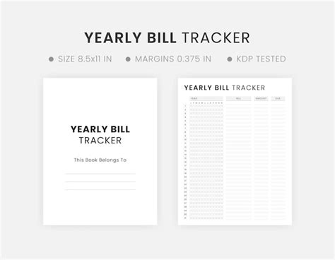 Premium Vector Printable Yearly Bill Tracker Template Bill Payment