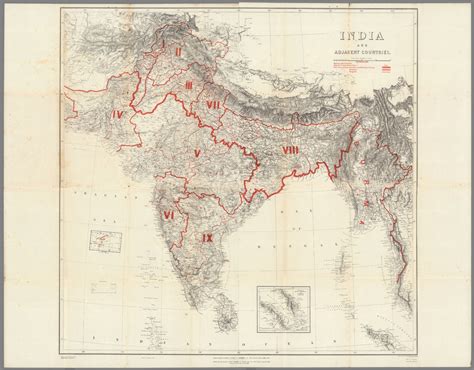 Composite Map India And Adjacent Countries Commenced Under The Direction Of Colonel H L