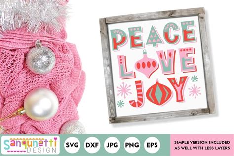 Vintage Christmas SVG | Peace Love Joy SVG