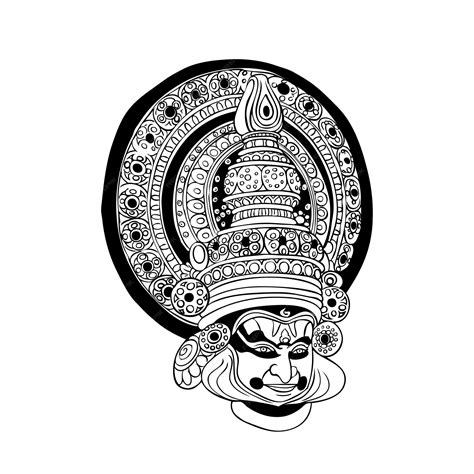 Premium Vector Kathakali Face Sketch