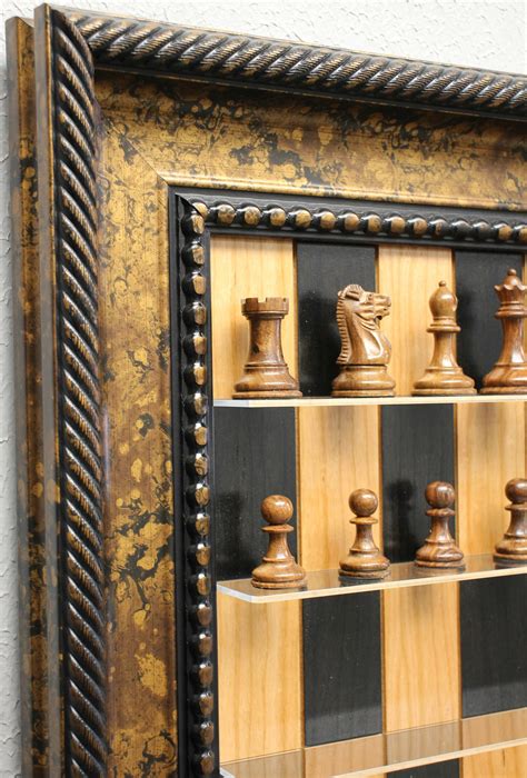 Black Cherry Vertical Wall Mounted Chess Board With Black Gold Etsy