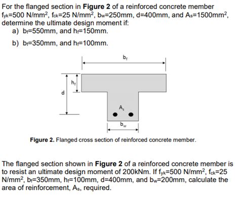 Solved For The Flanged Section In Figure 2 Of A Reinforced Chegg