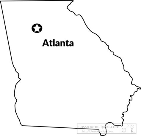 US State Black White Maps Clipart Photo Image - georgia-state-map ...