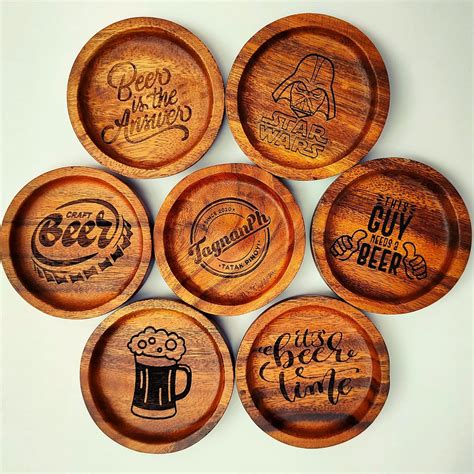 Tagnan Personalized Wooden Coasters Made From Acacia Shopee Philippines