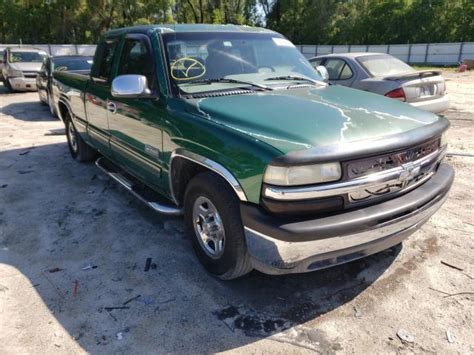 Auction Ended Salvage Car Chevrolet Silverado 1999 Green Is Sold In