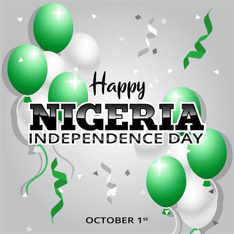 Celebration Nigeria independence day background with ballons and