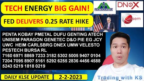 Daily Klse Bursa Update Tech Energy Big Gain Fed Delivers