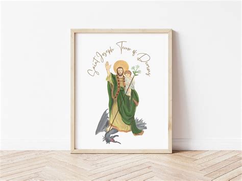 Saint Joseph Terror Of Demons Print Catholic Wall Art Digital Download