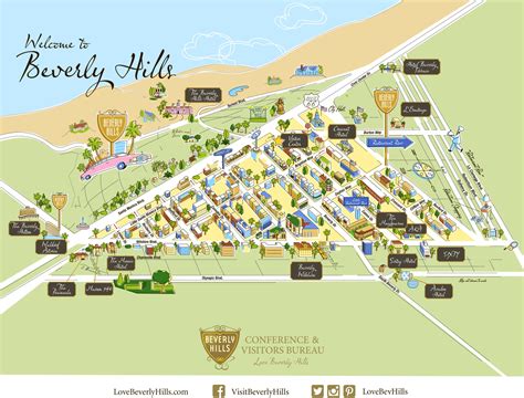 Beverly Hills Tourist Map - Ontheworldmap.com