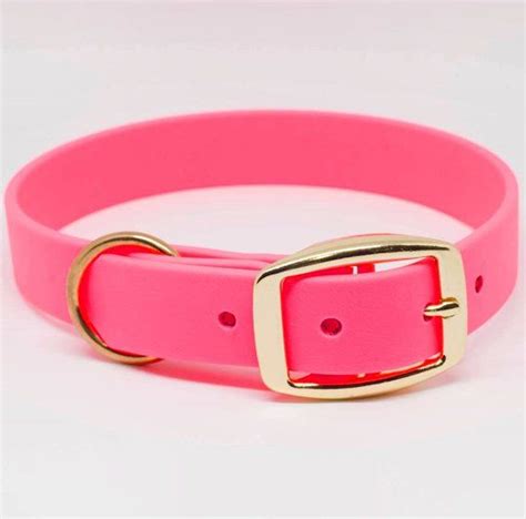 Waterproof Dog Collar In Neon Pink Bloom Etsy Waterproof Dog Collar