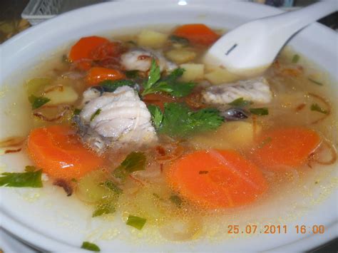 Resepi: Sup Ikan Kurau dengan sayur-sayuran. | Rujukan Masakan