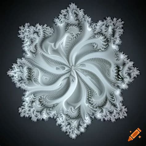 Intricately Detailed White Marble Fractal Sculpture On Craiyon