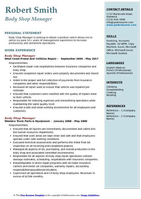 Quality Manager Resume Sample Pdf Free Samples Examples Format