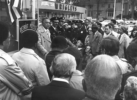 Coleman Young And Police Officials At Press Conference 1976