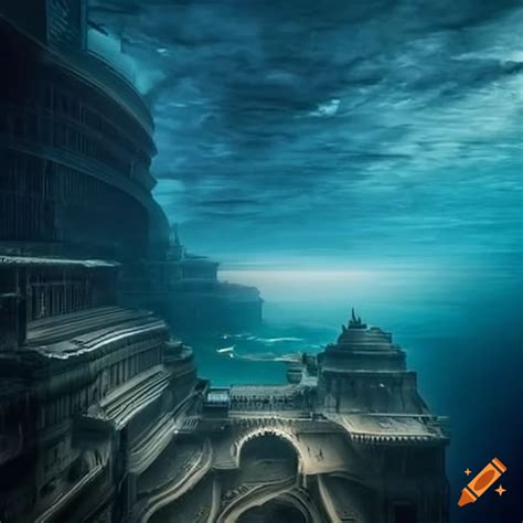 Atlantis Underwater City Ruins Mythology Concept On Craiyon