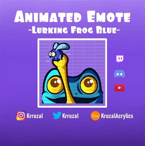 Twitch Animated Emote Lurking Frog Emote Lurk Frog Toad Emote Twitch