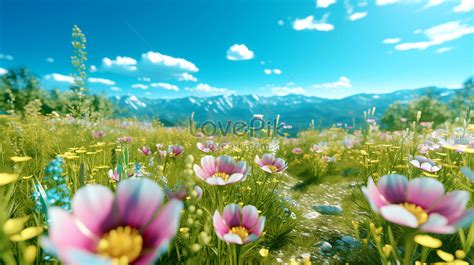 Beautiful Flower Fields Amidst Majestic Nature Picture And HD Photos ...