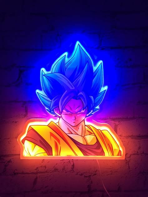 Dragon Ball Neon Mural Led Goku Lampe Teknofun