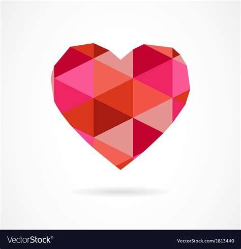 Vintage geometric heart Royalty Free Vector Image