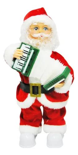 Papai Noel Musical Movimento Sanfona E Luz 37 Cm Cor Vermelho