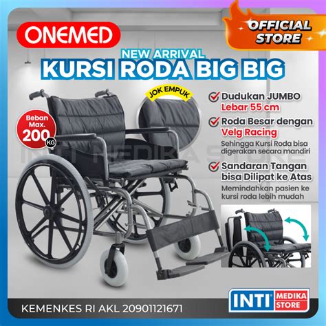 Jual ONEMED Kursi Roda STANDAR BIG BIG Lebar 55cm Portable