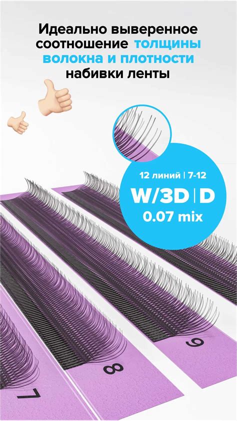 Laone. Ресницы для наращивания микс. Готовые пучки 3d. W-shape/3D, 12 ...