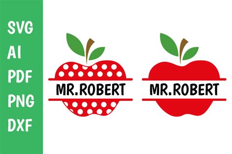 Polka Dot Apple Name Frame Svg Graphic By Classygraphic · Creative Fabrica