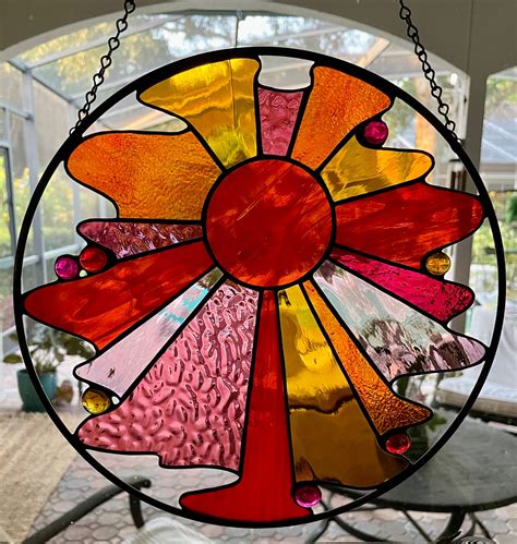 Here Comes The Sun Stained Glass Sun Etsy