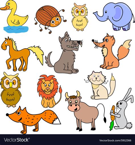 Set of animals for babies Royalty Free Vector Image