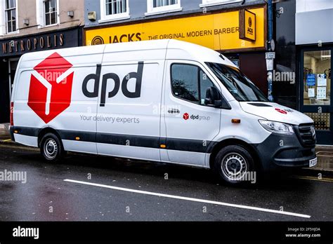 London Uk March Dpd Courier Delivery Van Parked On The Road