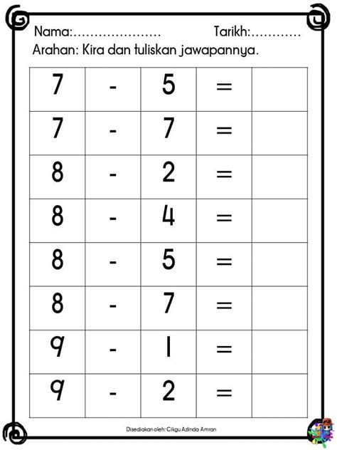 Latihan Matematik Tahun Tambah Dan Tolak Soalan Latihan Matematik Riset