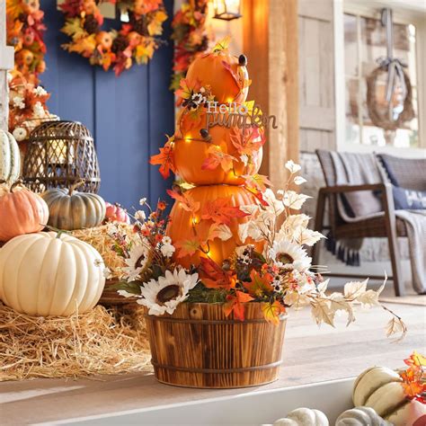 Stacked Pumpkin Porch D Cor Pumpkin Porch Decor Porch Pumpkins